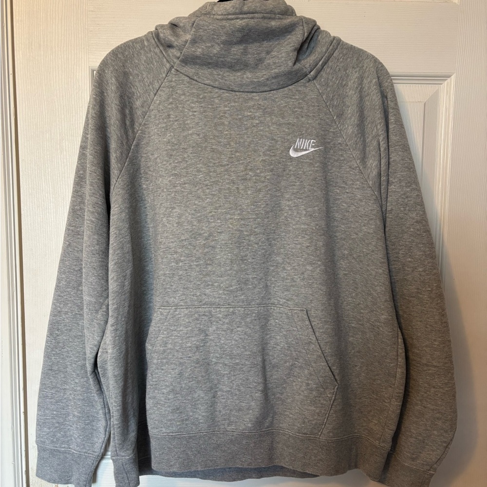 Nike Heather Gray High Neck Hoodie